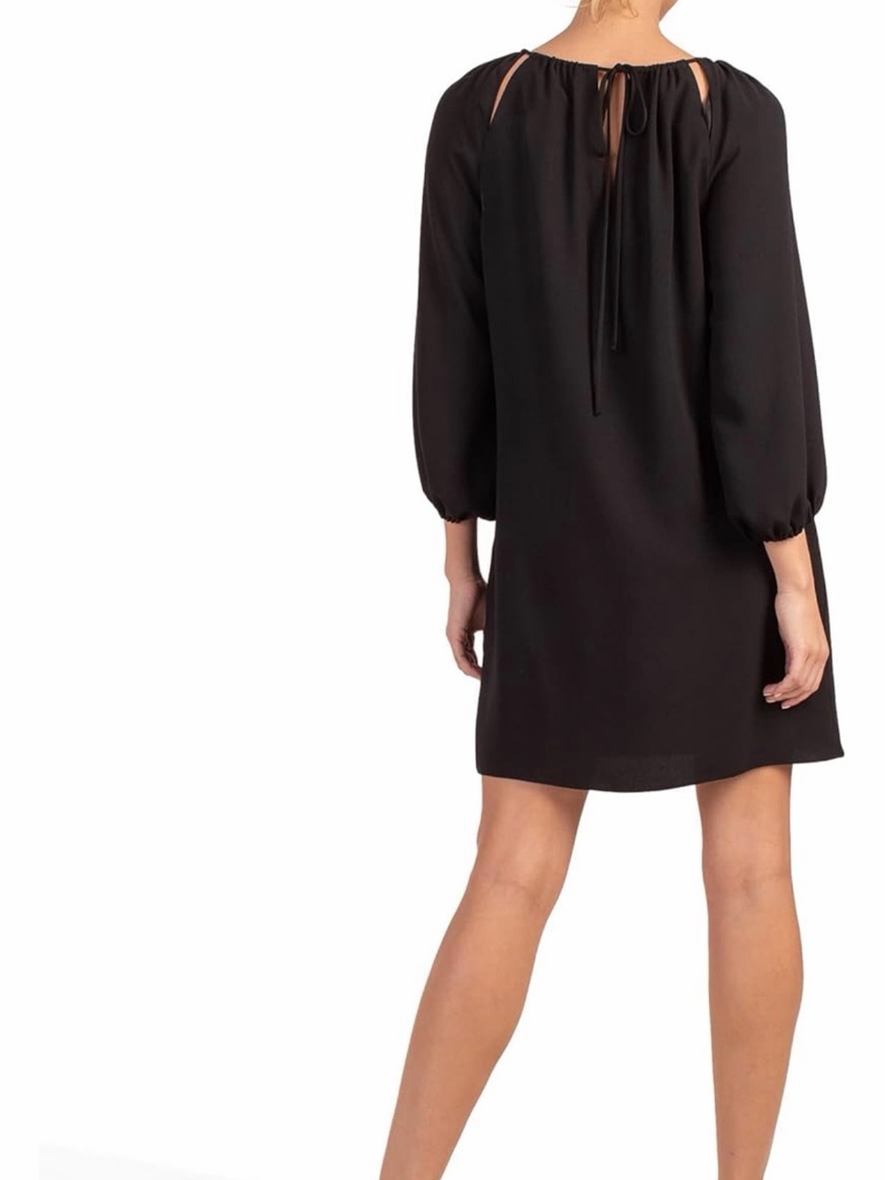 Trina Turk Lyra Black Long-Sleeve Keyhole Shift Dress - Picture 8 of 8